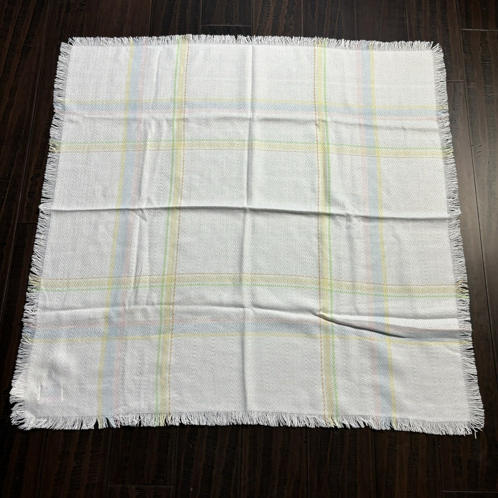 Three Weavers Baby Blanket USA Virgin Acrylic Lovey Pastel Striped 36 x 36